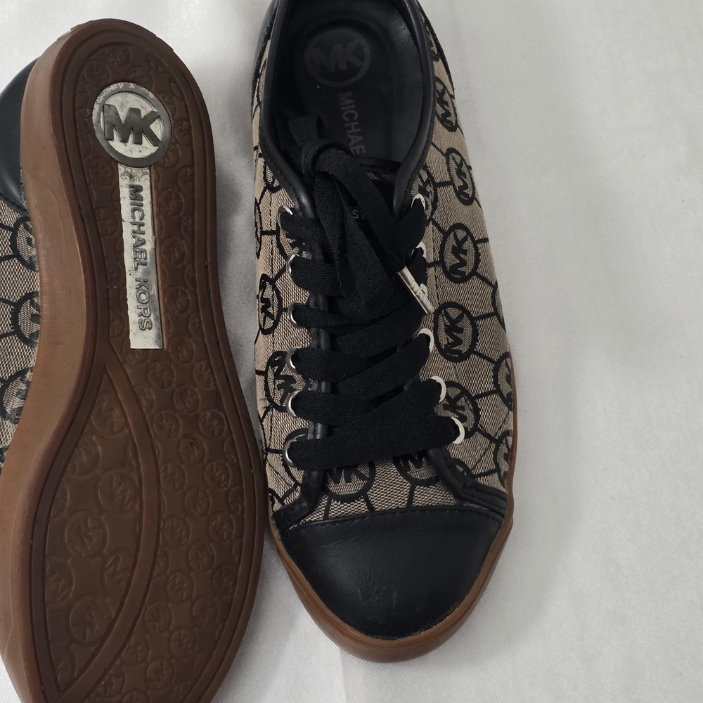 Michael Kors Black and Tan Women's Sneakers - Picture 3 of 9